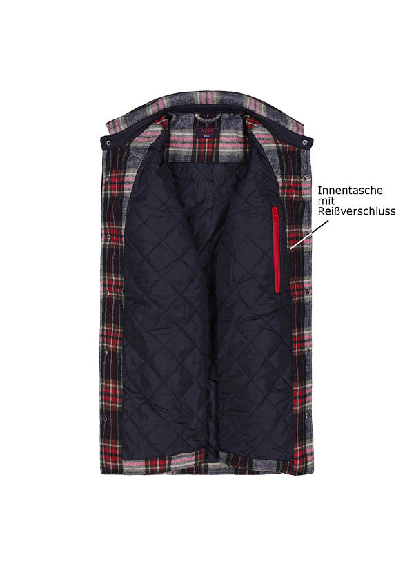 N.Z.A., Overshirt, Wolle wattiert, multicolor kariert