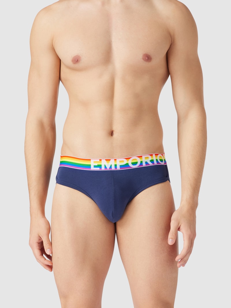 Slip mit Logo-Bund in dunkelblau