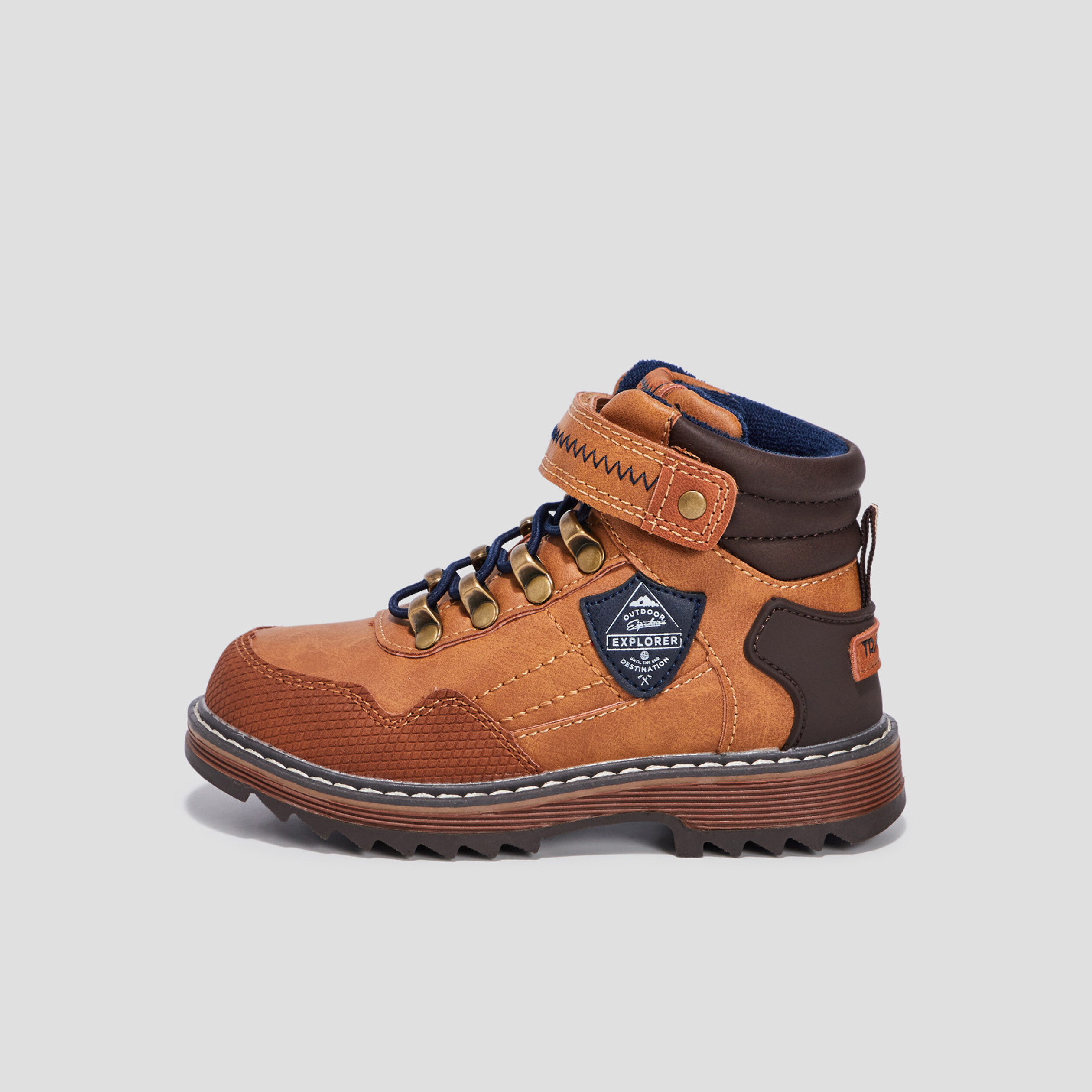 Bottines à lacets Trappeur marron cognac garçon | La Halle