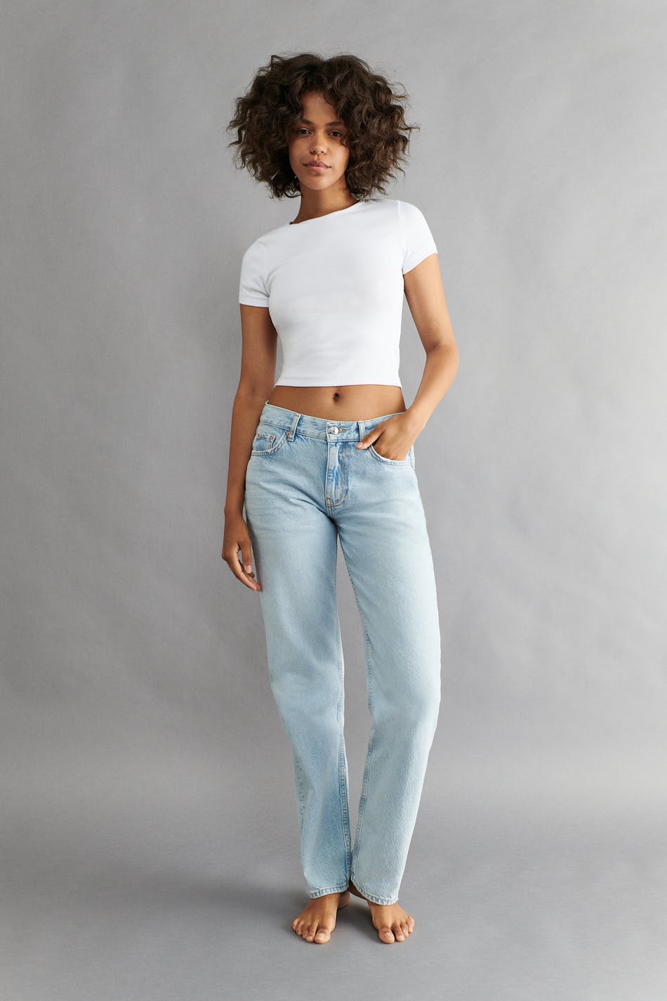 Low straight jeans