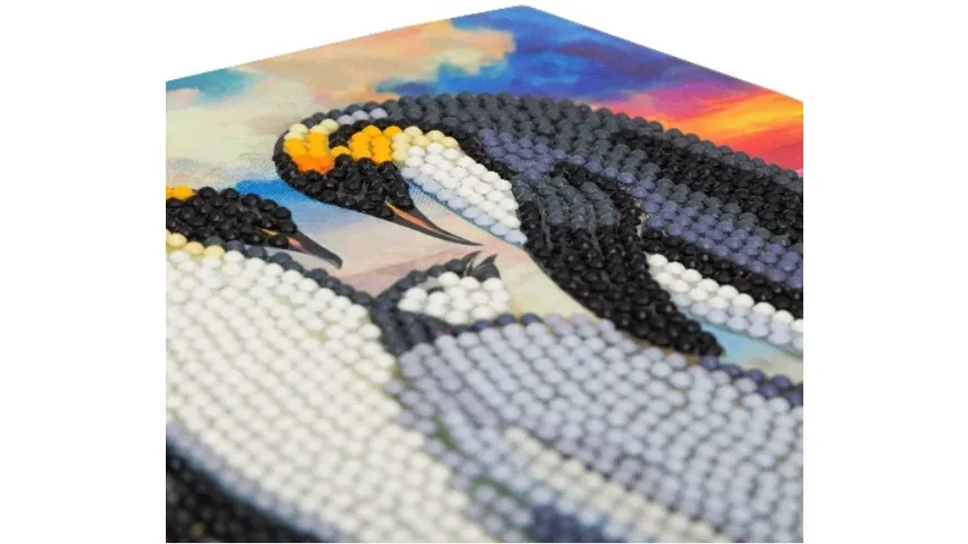 Craft Buddy - Crystal Art Diamond Painting Card Kit Pinguin Familie 18x18cm