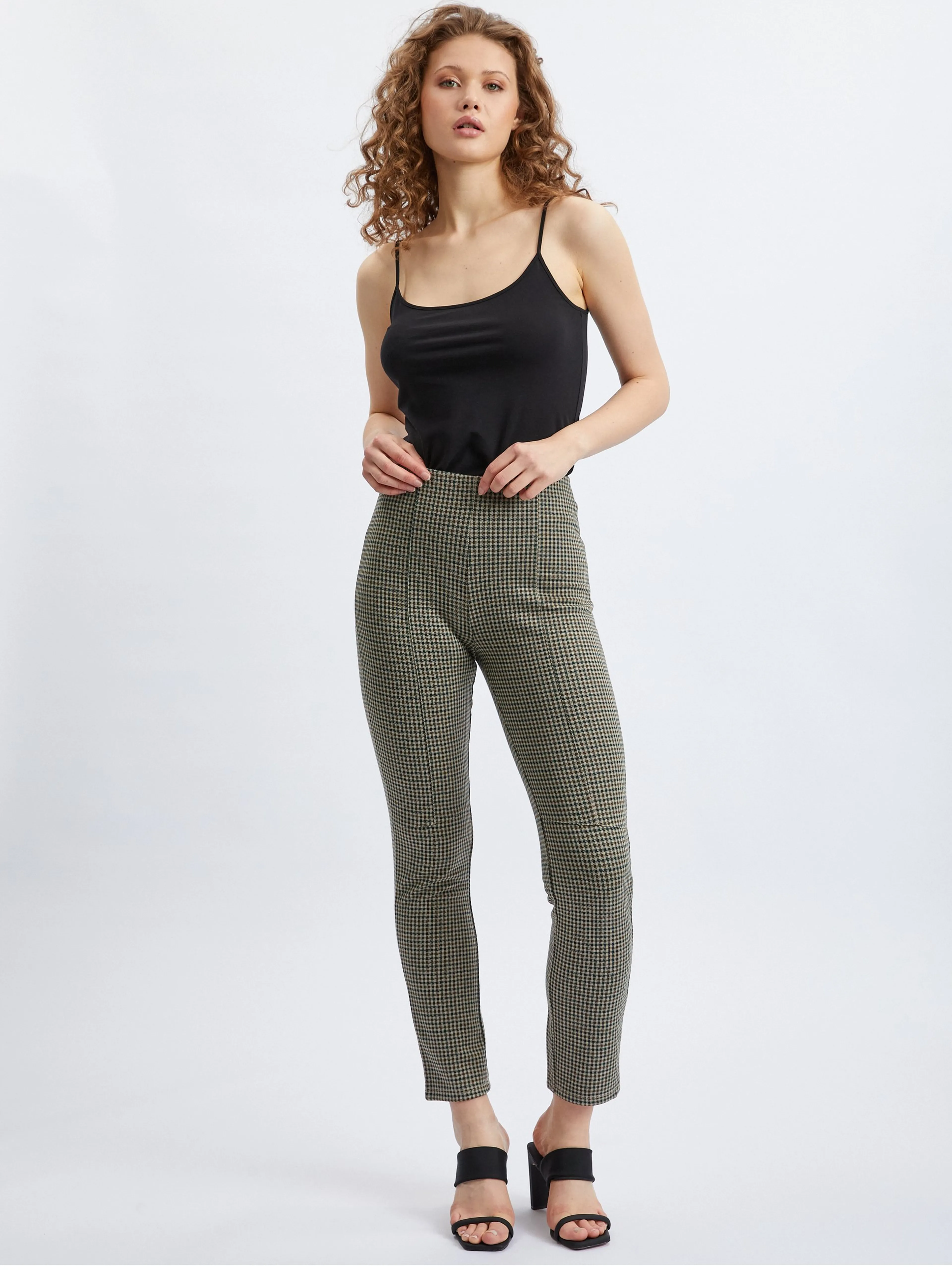 Grün karierte Damenhose ORSAY