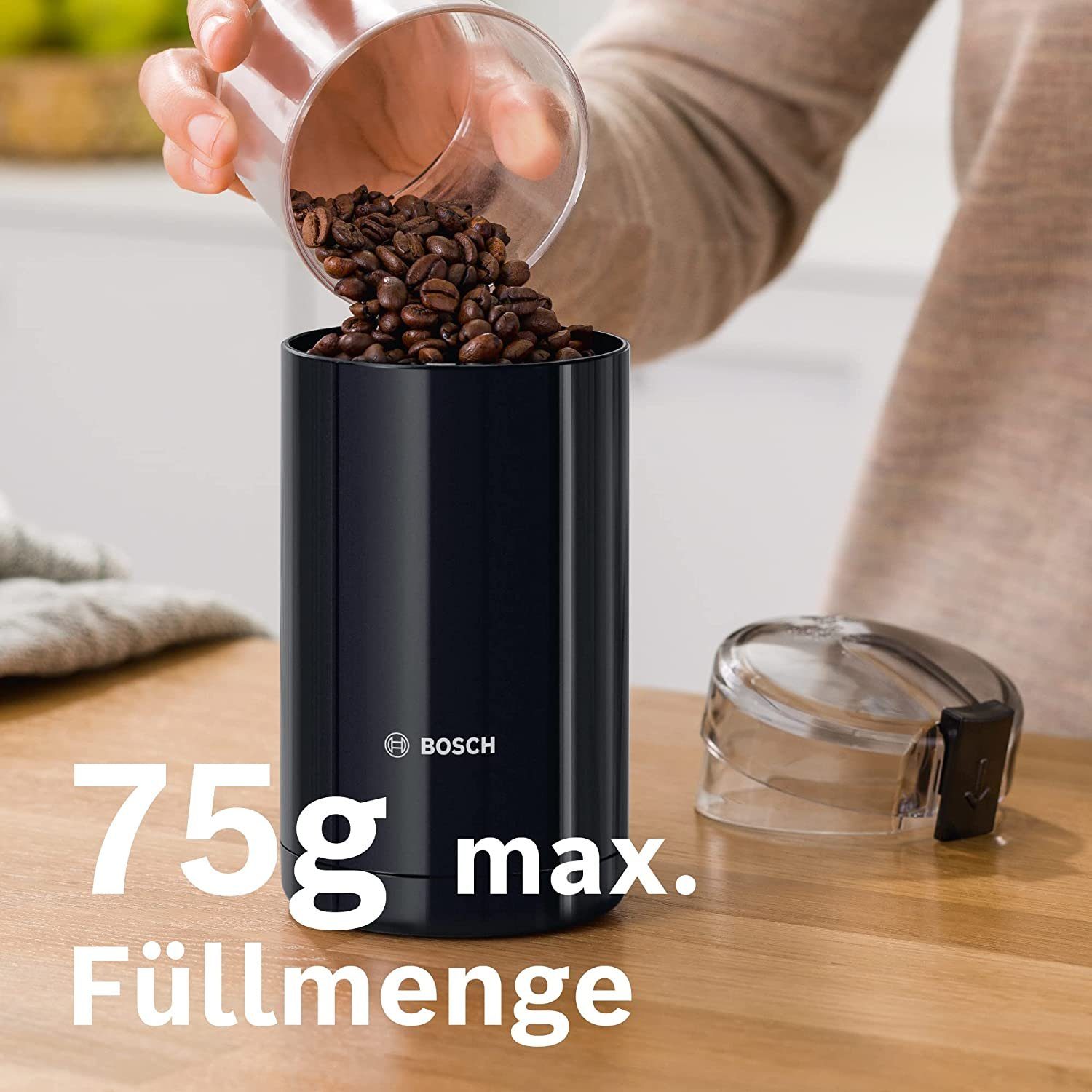 BOSCH Kaffeemühle Hausgeräte TSM6A013B 180W 220-240V Kaffeemühle, Schwarz