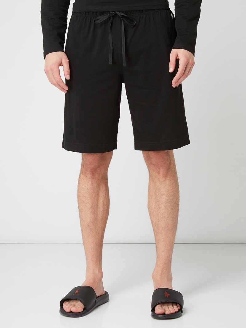 Shorts aus Jersey mit Logo-Stickerei in schwarz