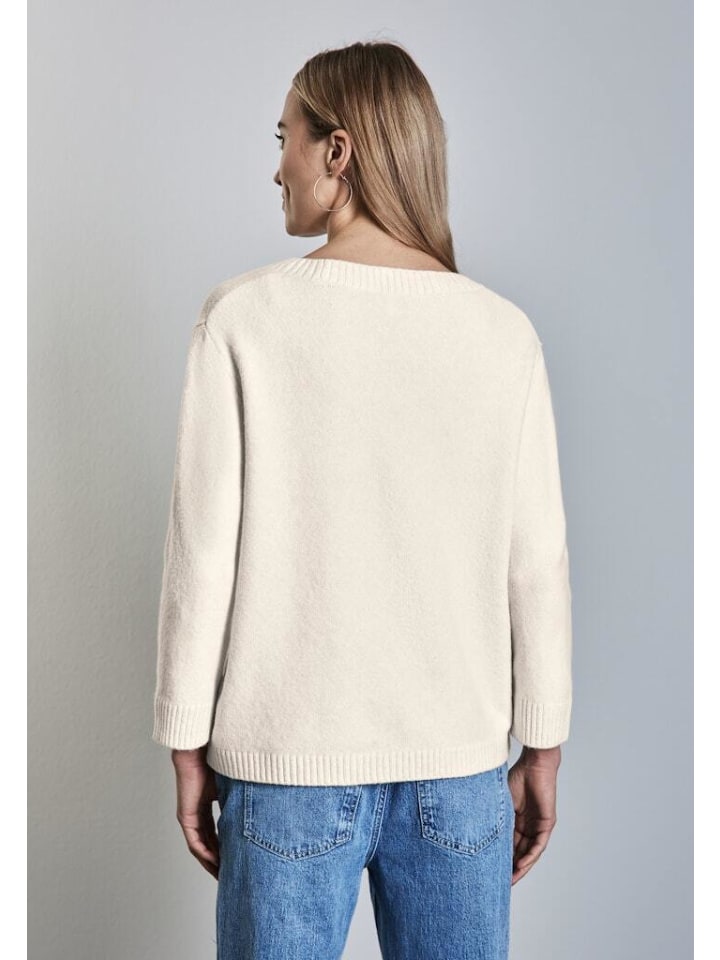 Street One Pullover in cream white melange günstig kaufen