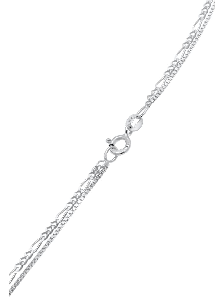 Elli Halskette 925 Sterling Silber Plättchen, Figaro in Silber günstig kaufen