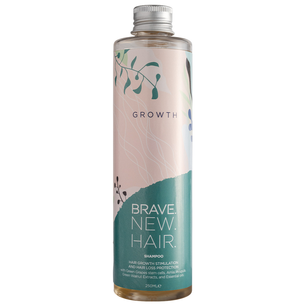 brave new hair Growth Shampooing pour favoriser la pousse et diminuer la chute des cheveux.