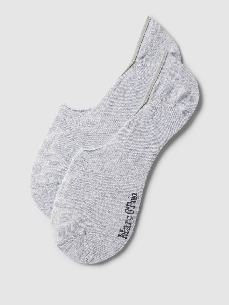 Sneakersocken mit Label-Print in hellgrau meliert