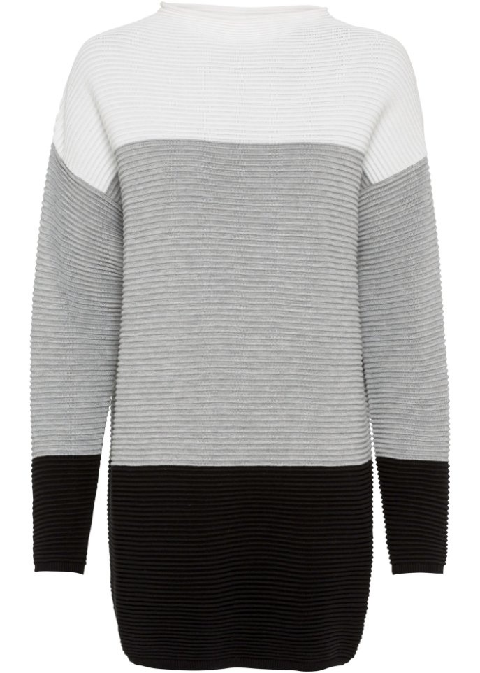 Gestreifter Long-Pullover