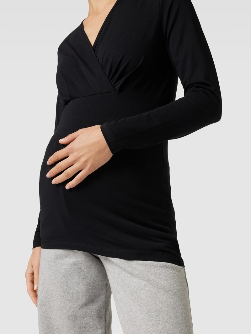 Umstands-Longsleeve mit Still-Funktion im 2er-Pack in schwarz