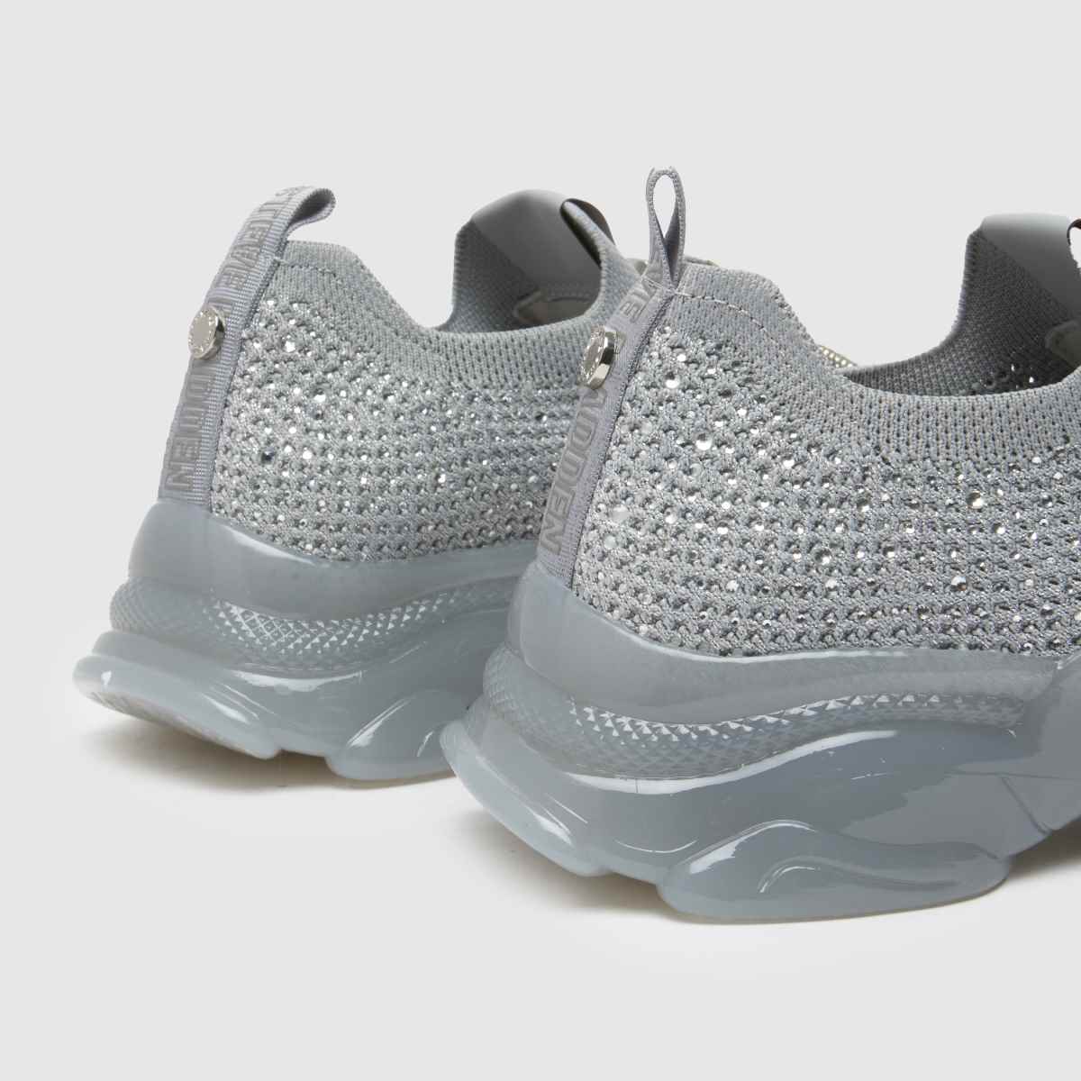 Steve Madden – Silverfärgade träningsskor med meter bling-motiv