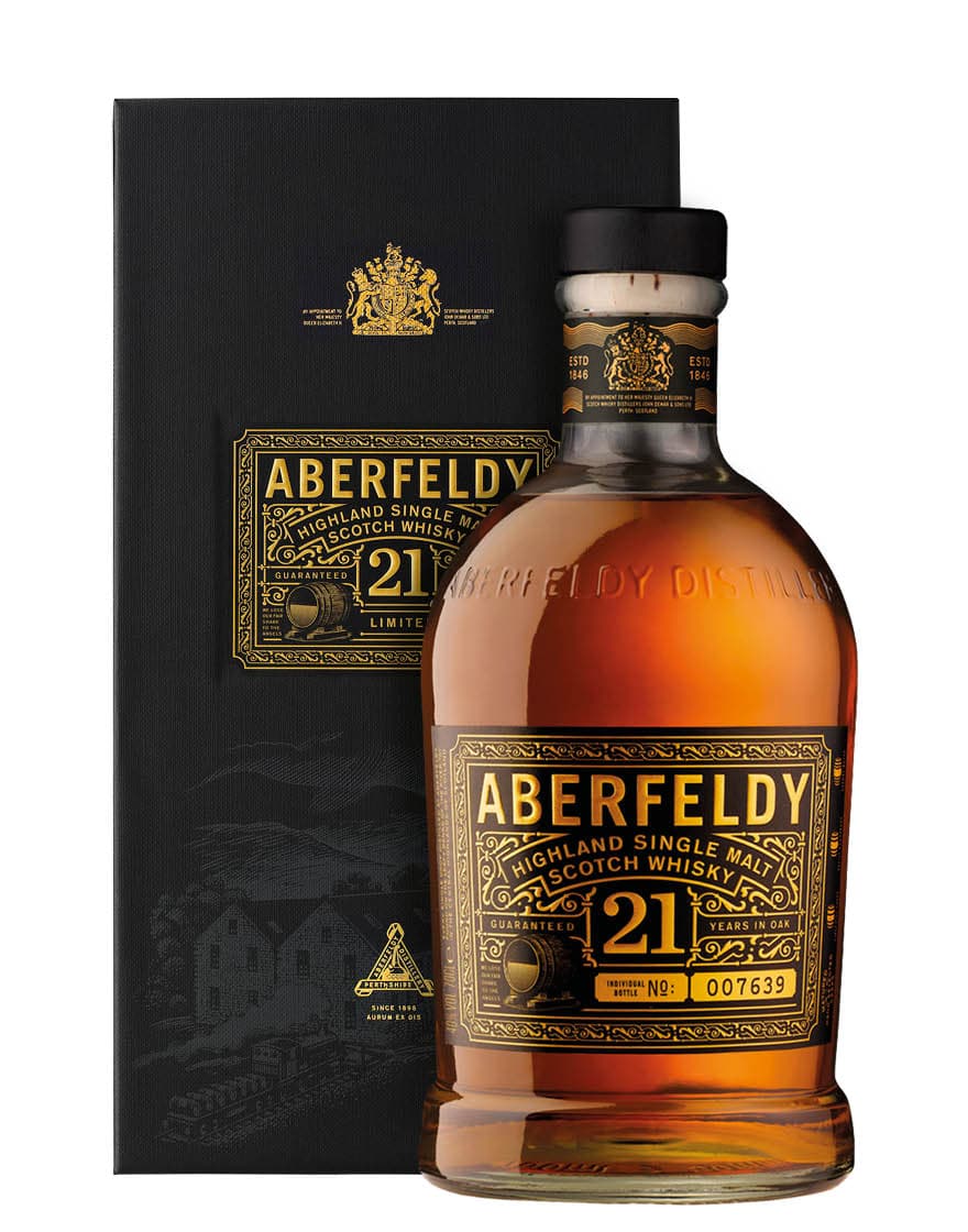 Highland Single Malt Scotch Whisky Guaranteed 21 Years in Oak Aberfeldy 0,7 ℓ