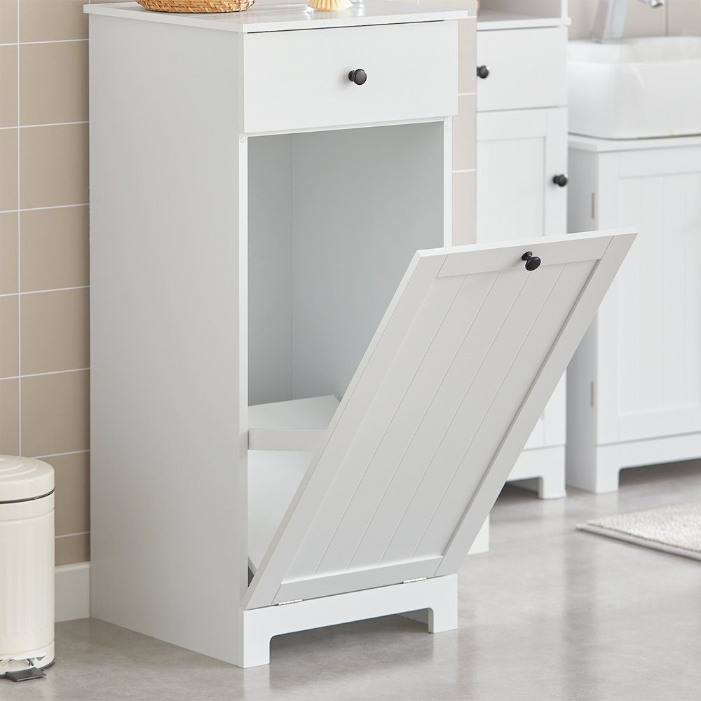 SoBuy Wäscheschrank BZR21 mit ausklappbarem Wäschetruhe Wäschesammler mit Schubladen Wäschekorb