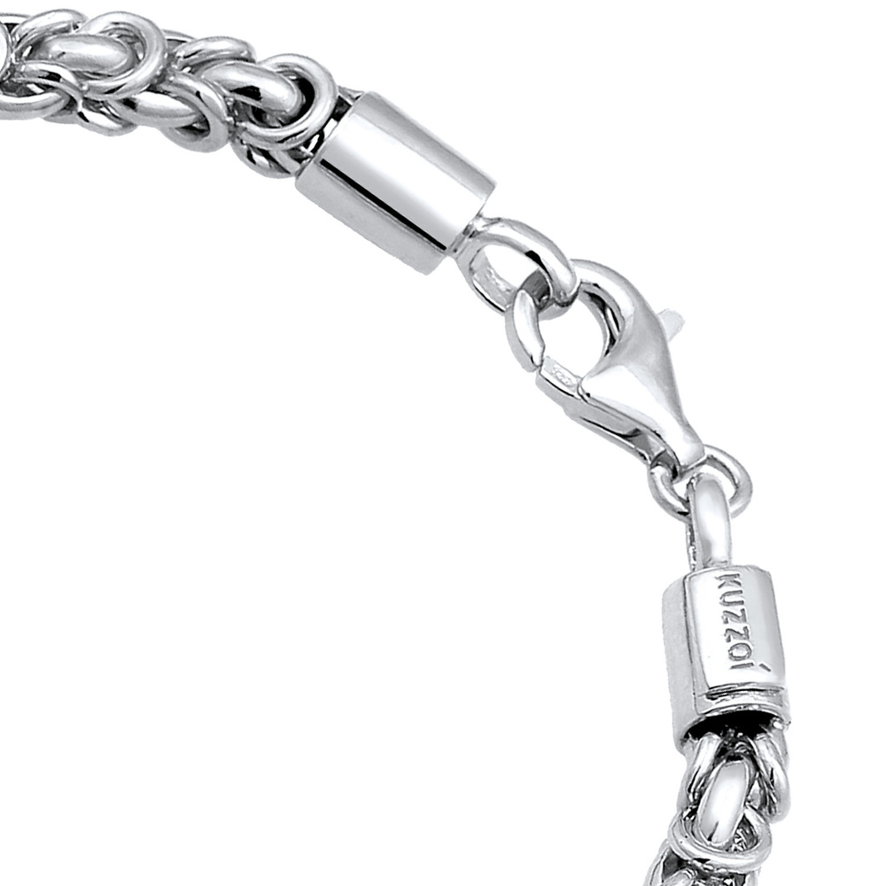 KUZZOI KUZZOI Bracelet Maillons hommes de base Massif en argent sterling 925 Bracelet