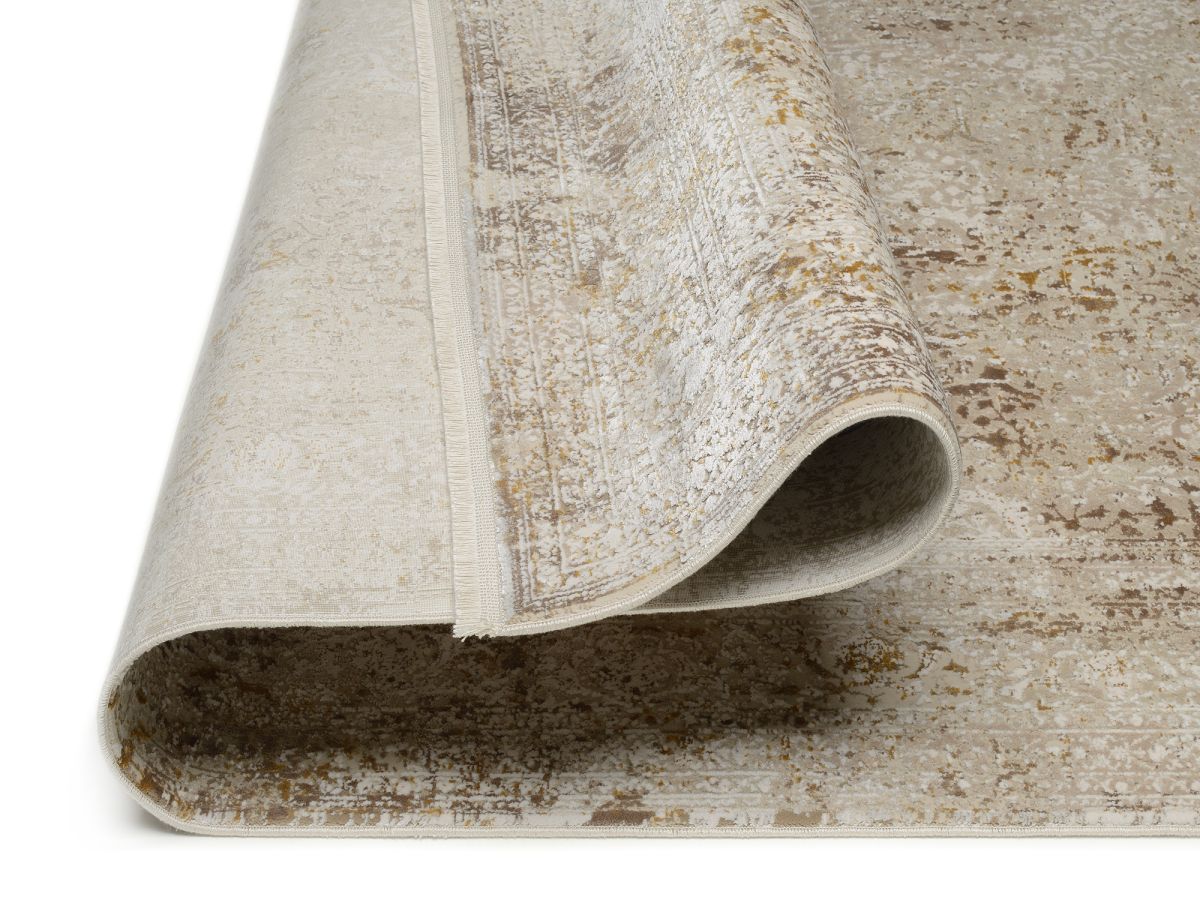 Webteppich Versailles Beige-Gold 67 x 130 cm