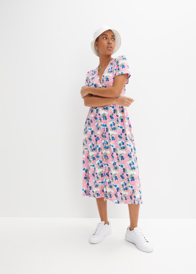 Midikleid mit V-Ausschnitt