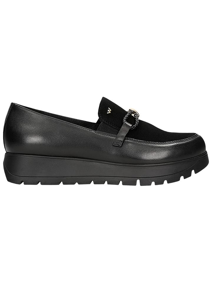 Wojas Leder-Slipper in Schwarz günstig kaufen