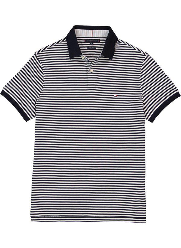 Tommy Hilfiger, Polo-Shirt, Regular Fit, Baumwoll-Piqué, nachtblau-weiß gestreift