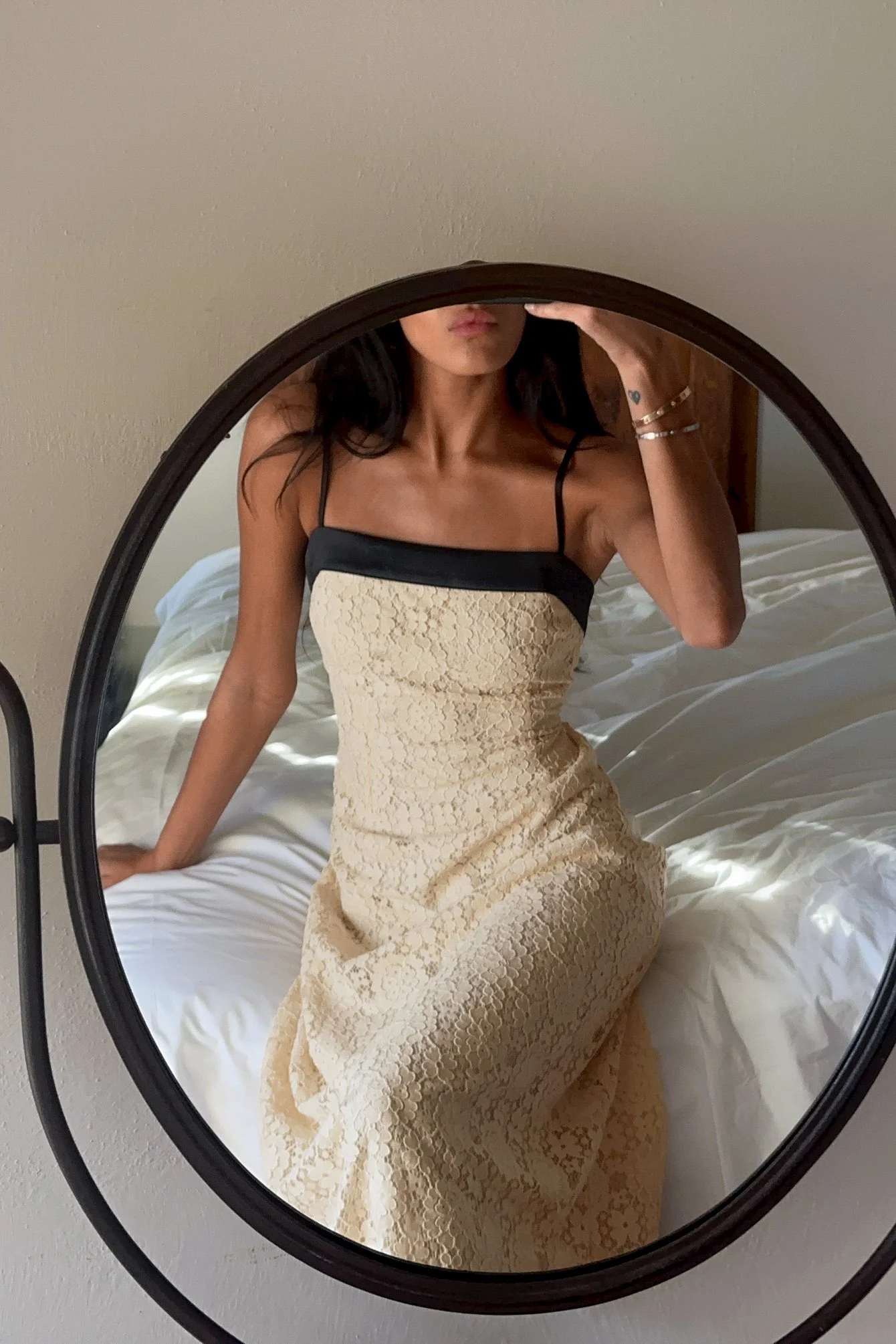 Maxikleid mit Spitzen-Detail