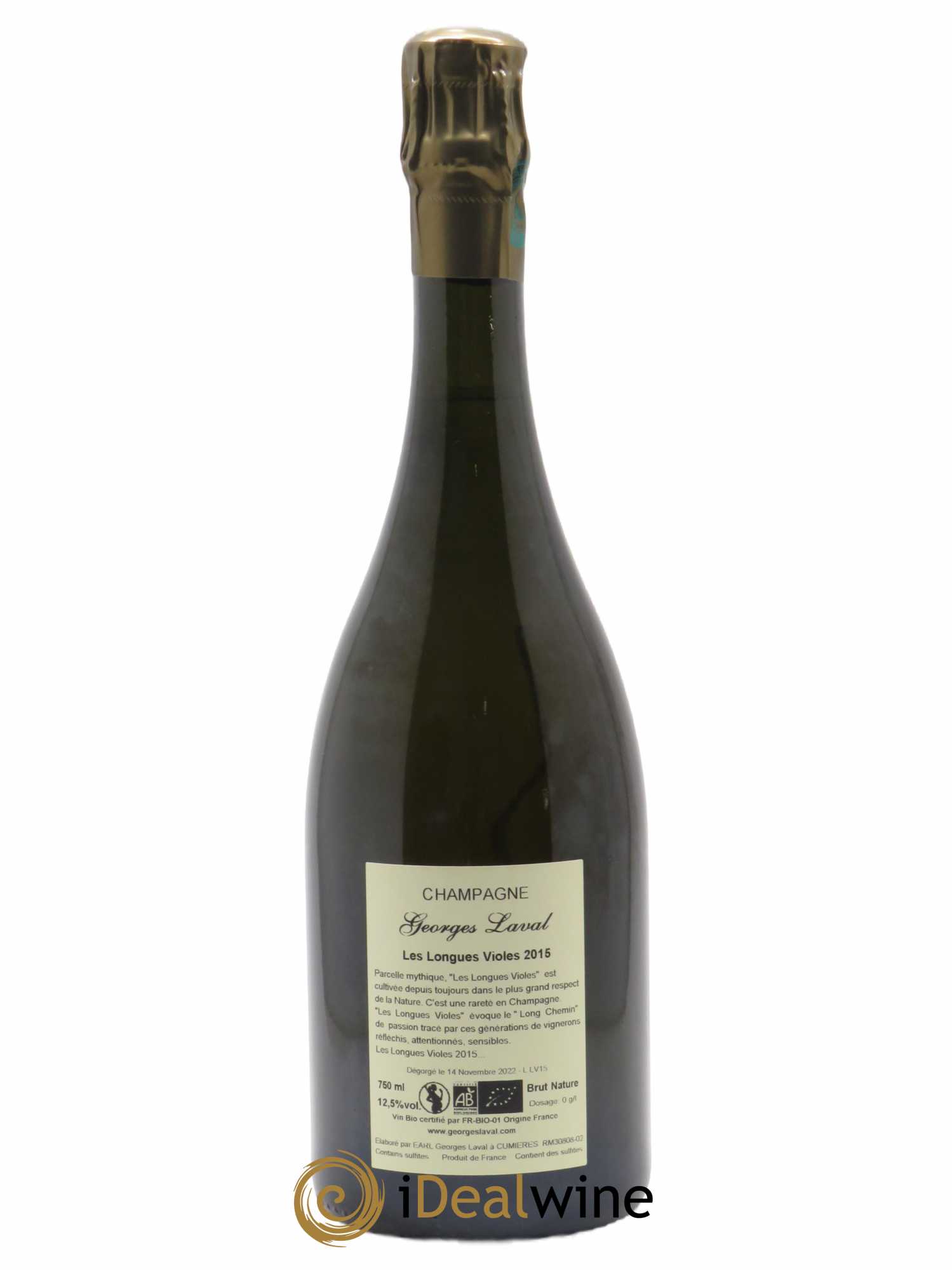 Premier Cru Brut nature Les Longues Violes Georges Laval  2015 - Lot de 1 Bouteille