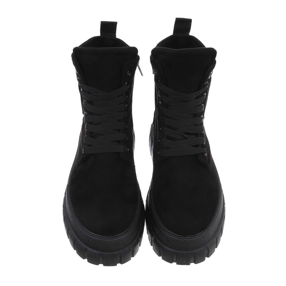Ital-Design Damen Schnürschuhe Freizeit Schnürstiefelette
