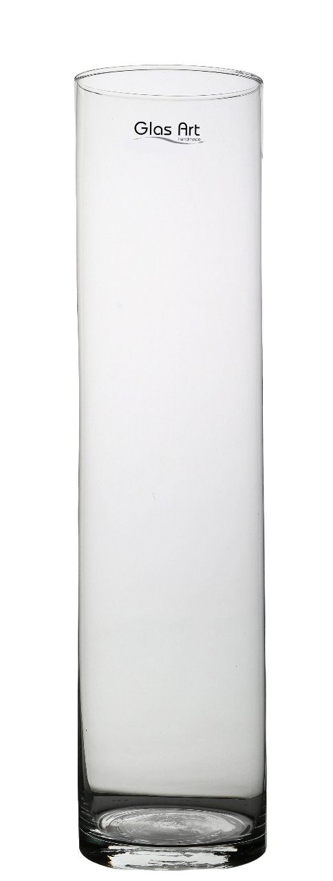 GlasArt Bodenvase Glas-Vase, Glasvase, Dekovase Klarglas, Zylinder gerade, 30-50x10cm