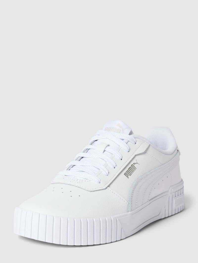 Sneaker mit Plateau-Sohle in weiß