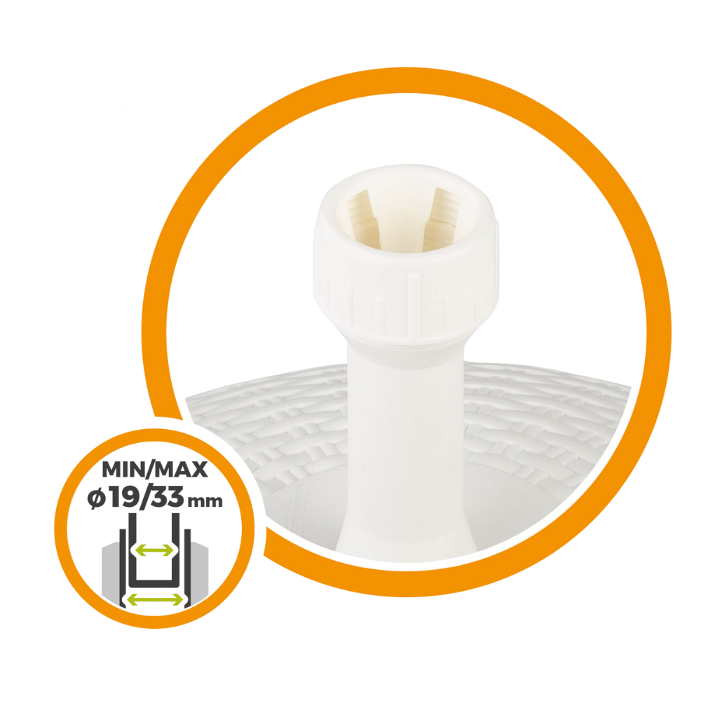 HIXA Aktiver Sonnenschirm Sockel füllbar Rattan Weiß 20 KG
