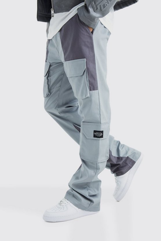 Slim-Fit Colorblock Cargo-Hose
