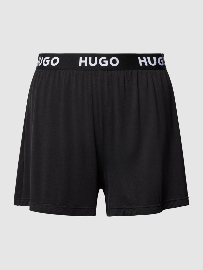 Pyjama-Shorts mit elastischem Logo-Bund Modell 'UNITE' in schwarz