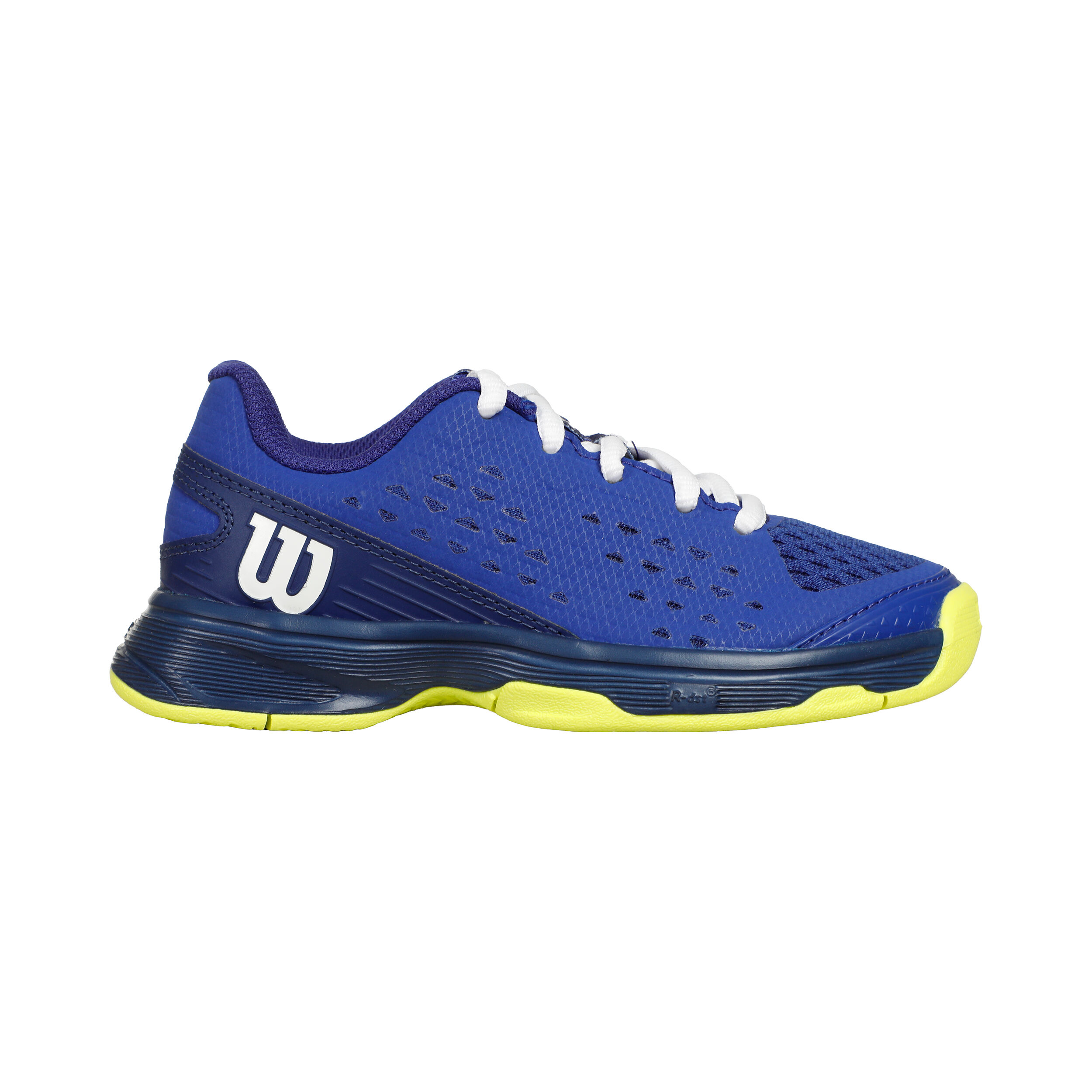 RUSH PRO AC Allcourtschuh Kinder - Blau, Neongelb