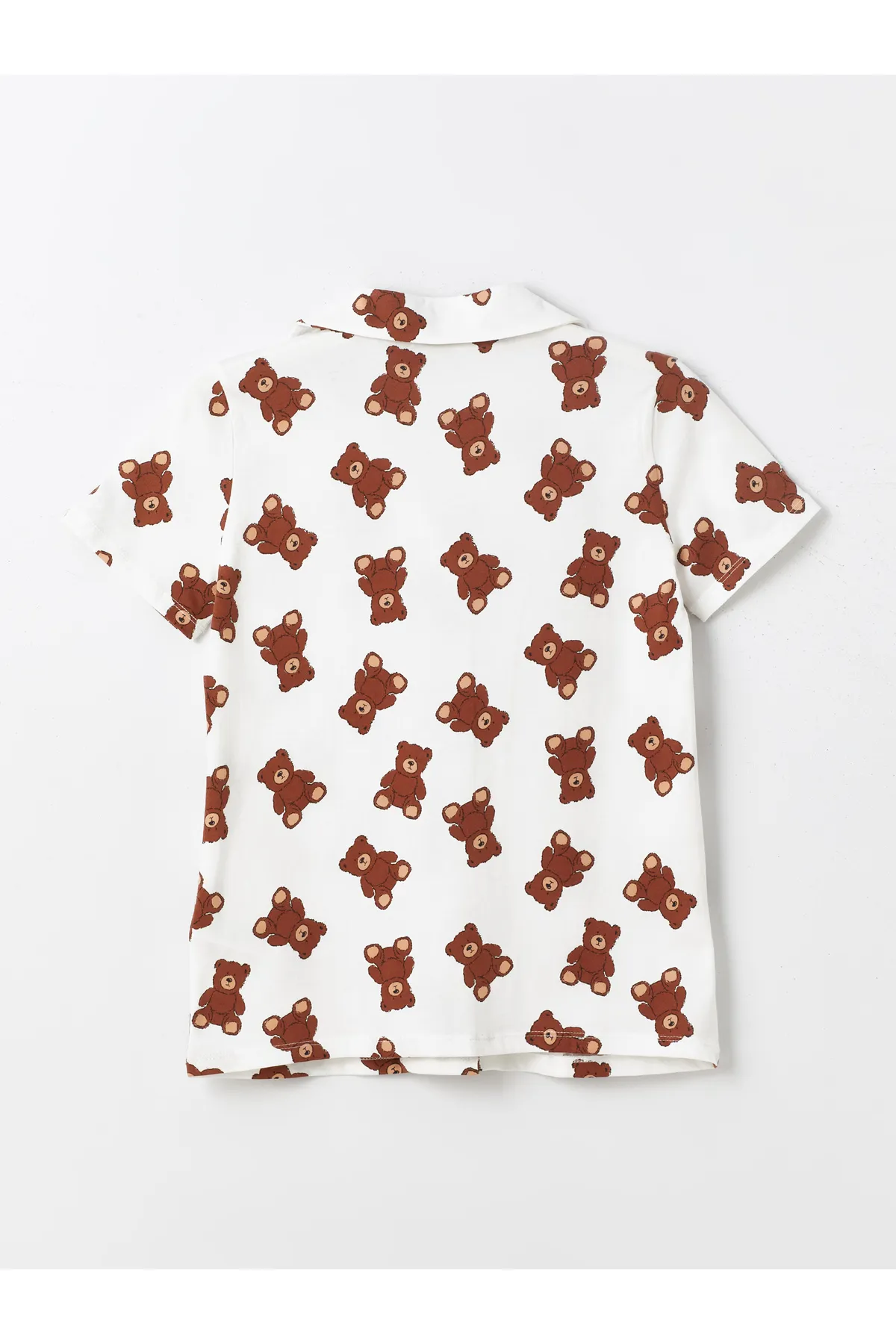 LC Waikiki  Kurzarm-Damenpyjama-Set mit Hemdkragen und Shorts