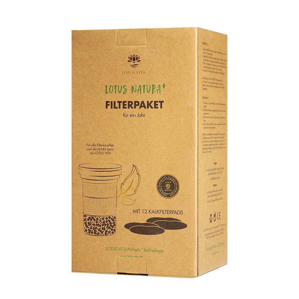 Lotus Vita Wasserfilter Filterkartuschen Jahres-Paket für Filterkannen Natura Plus