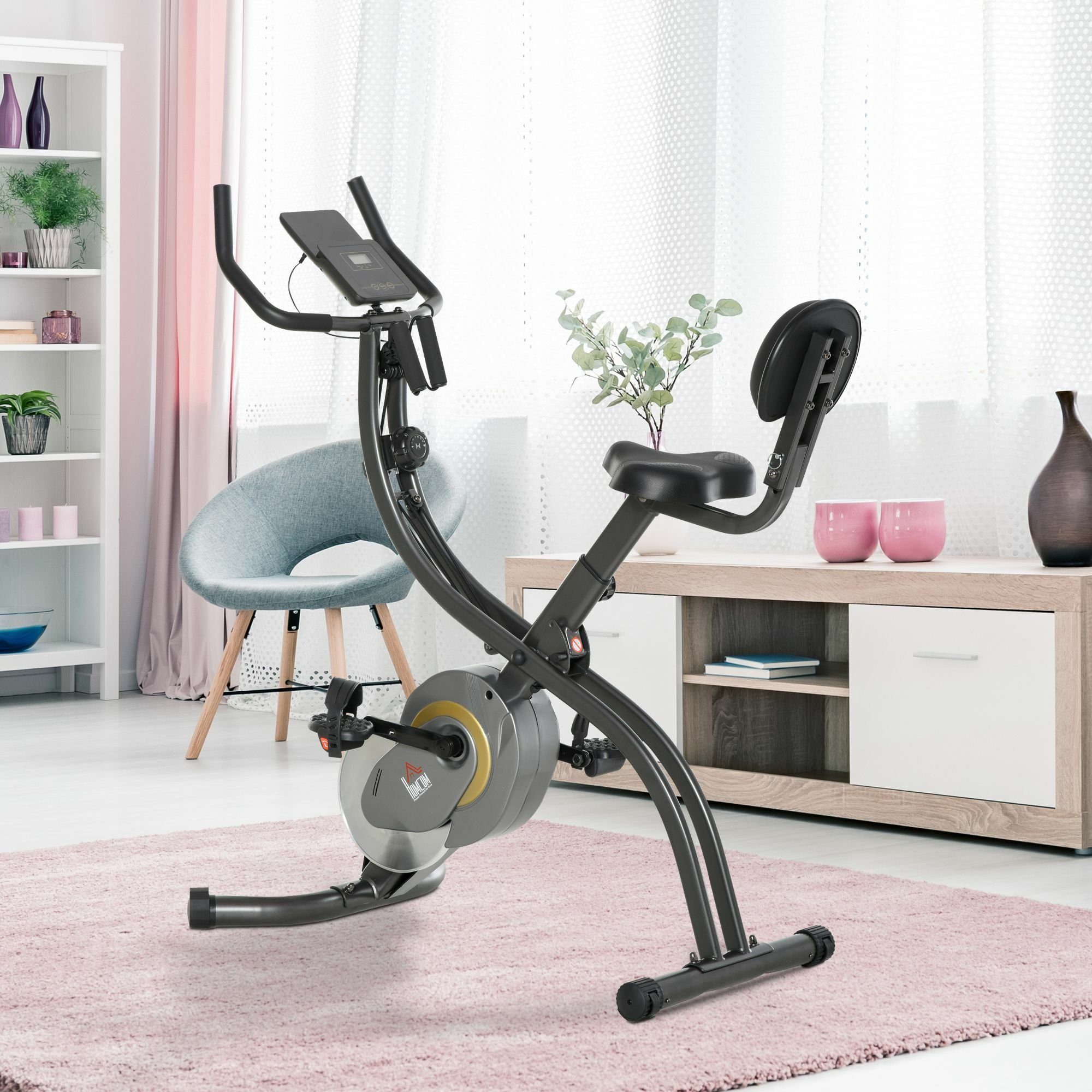 HOMCOM Heimtrainer 2-in-1 Fahrradtrainer