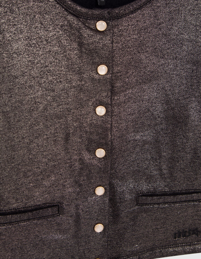 Cardigan champagne molleton pressionné fille