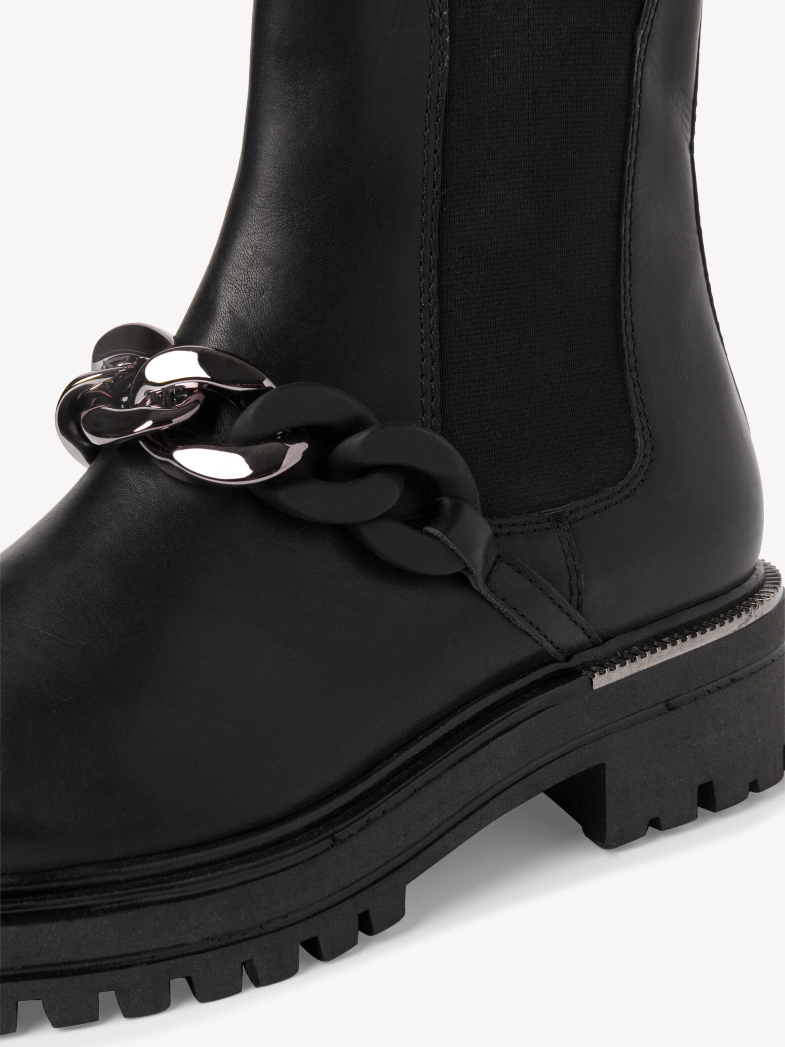 Bottine Chelsea en cuir - noir