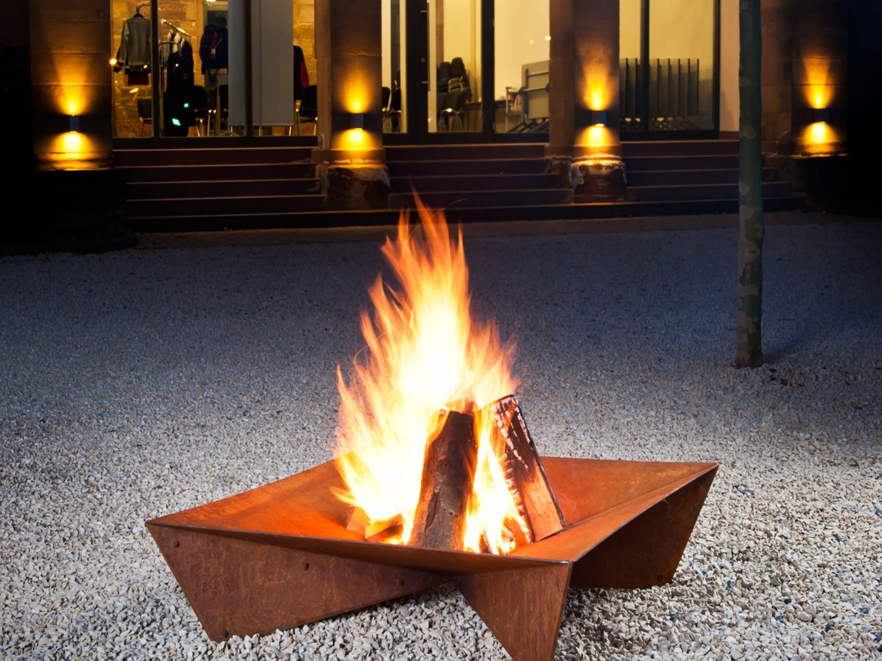 Keilbach Designprodukte Keilbach Feuerstelle, 80 x 80 x 22 cm, Stahl