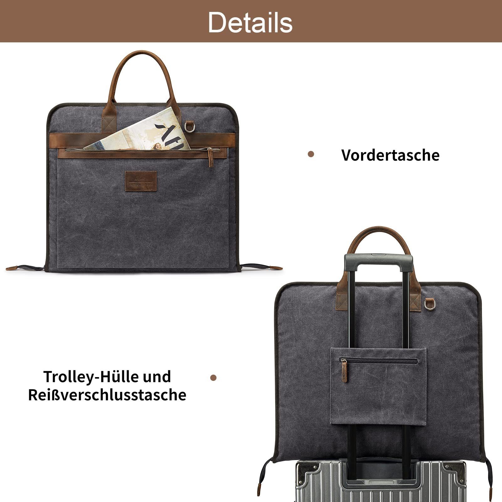 S-ZONE Kleidersack (1 St) Unisex Anzugtasche, Segeltuch Reisetasche für Reisen