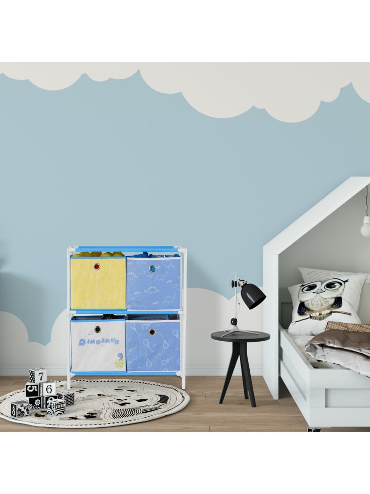 relaxdays Kinderregal Dino in Bunt - (B)27,5 x (H)89 x (T)30 cm günstig kaufen onesize
