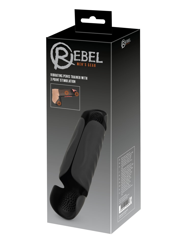 Rebel Masturbator mit Vibration Penis Trainer with 3 Point Stimulation in schwarz günstig kaufen 22 cm