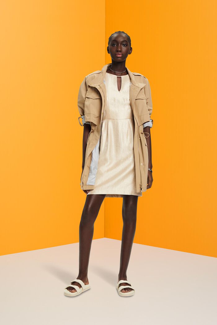 Minikleid aus Twill mit Metallic-Finish