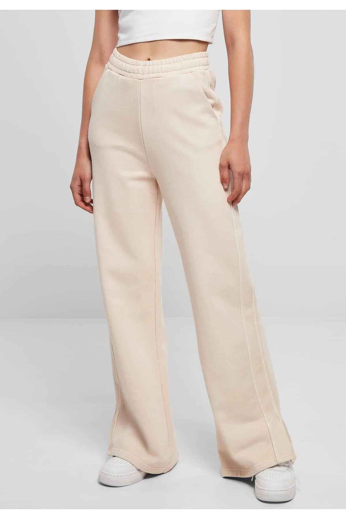 Urban Classics  Damen Ladies Heavy Terry Garment Dye Slit Pants