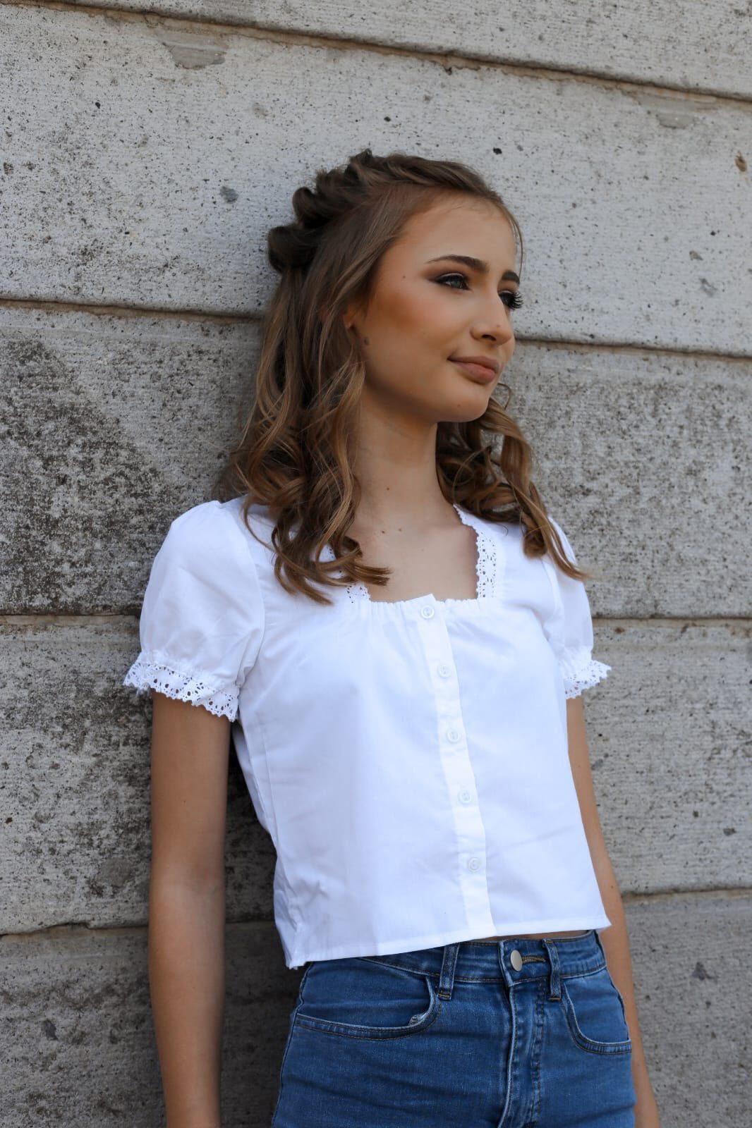 Ramona Lippert Trachtenbluse Trachtenbluse Lara Kind Dirndlbluse