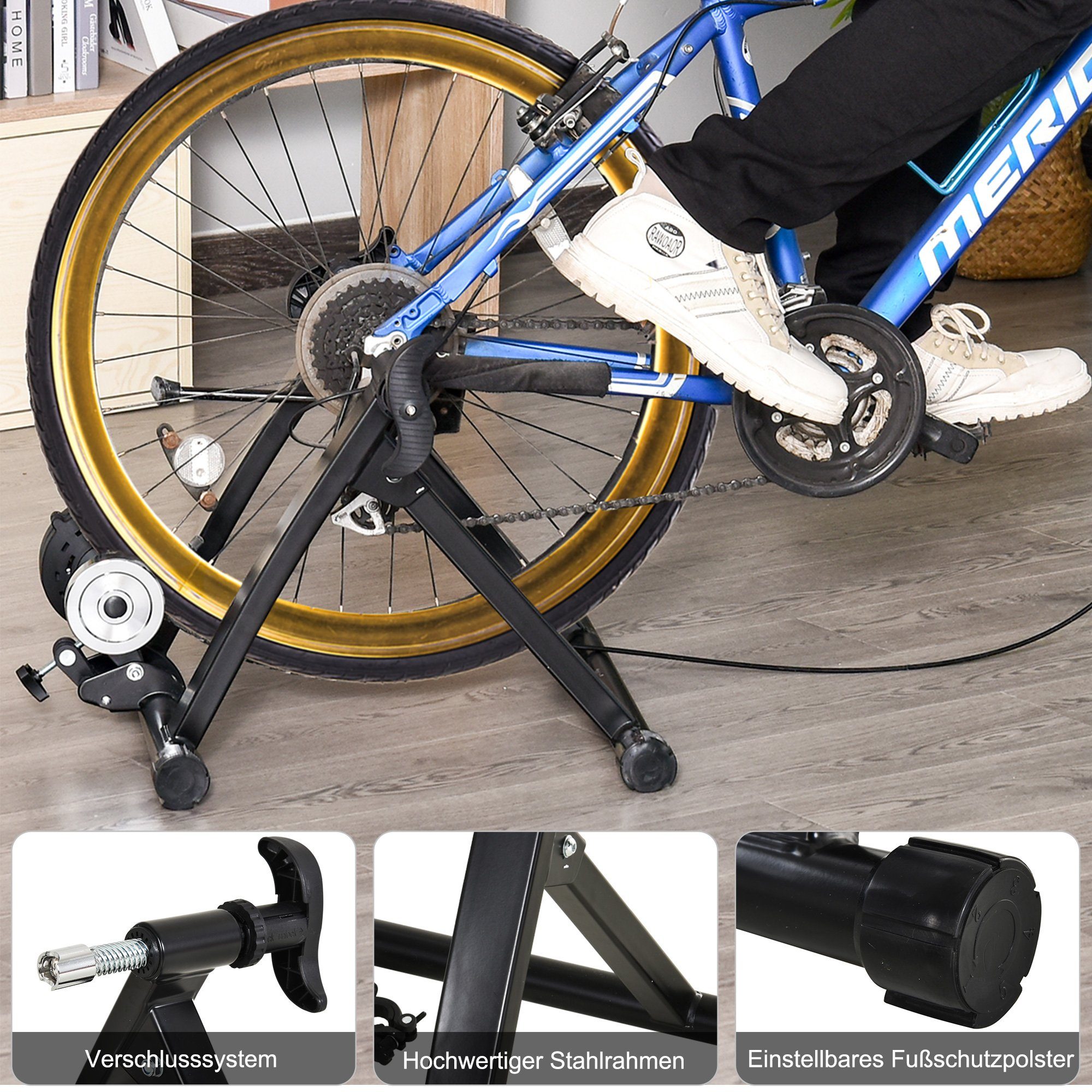 HOMCOM Heimtrainer Rollentrainer