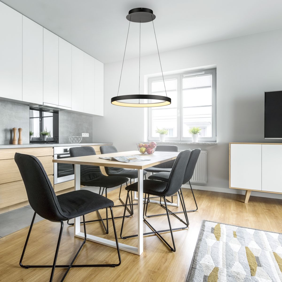 Paul Neuhaus Pendellampe Hoop Schwarz