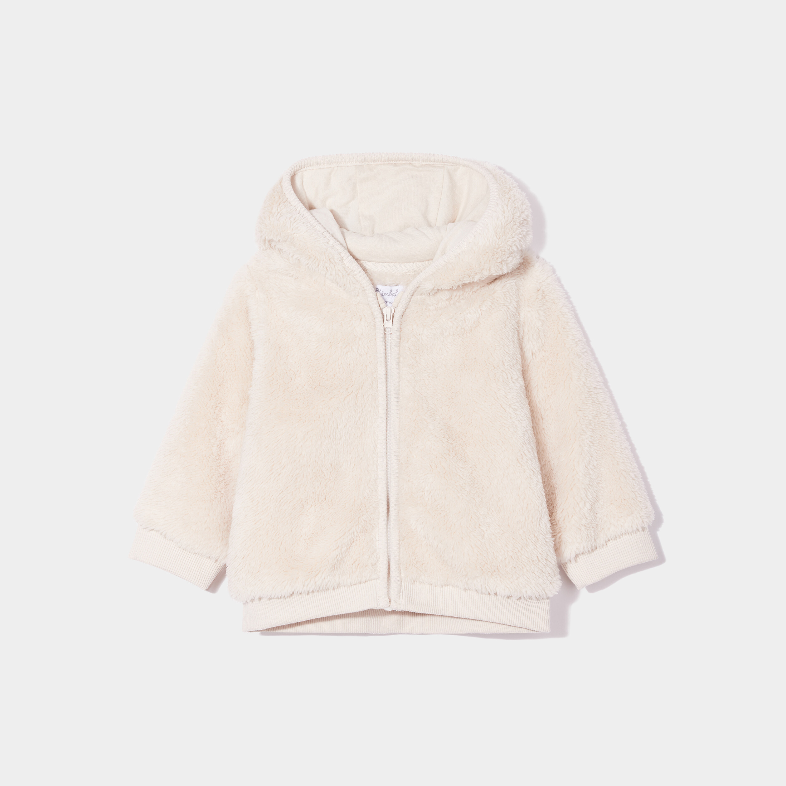 Gilet fausse fourrure zippé à capuche beige bébé garçon | La Halle