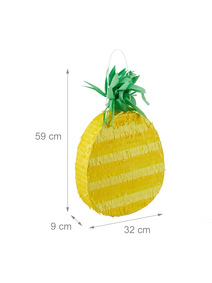relaxdays Pinata Ananas in Gelb günstig kaufen onesize