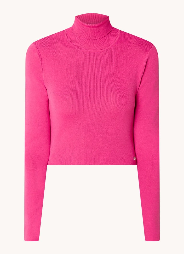 Nikkie Jolie pulover cropped stretch cu guler roscat