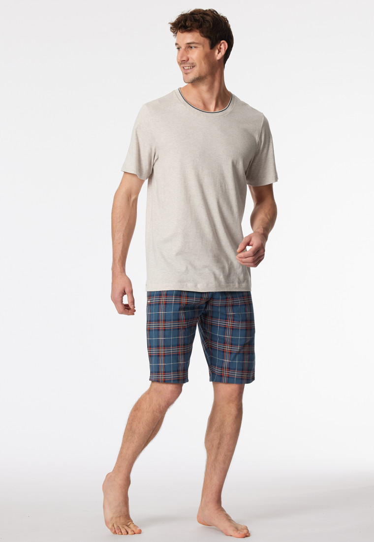 Shirt kurzarm Organic Cotton Streifen beige-meliert - Mix+Relax