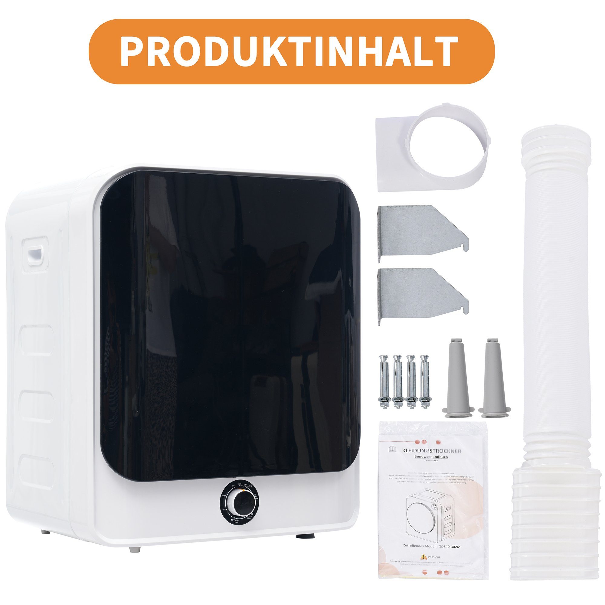GLIESE Ablufttrockner Edelstahltrockner, Mehrfachfiltration, 5 Programme, wandmontierbar, 3 kg